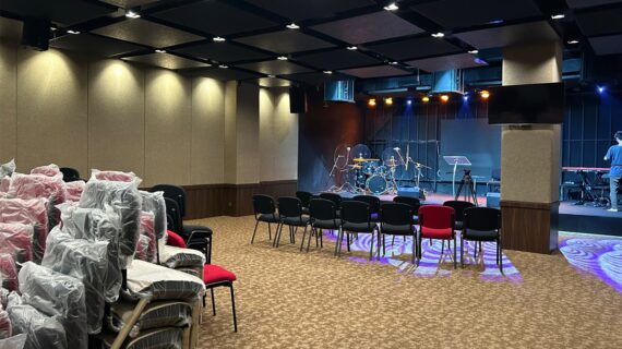 Pemasangan Panel Akustik Pada Gereja New Identity Bekasi